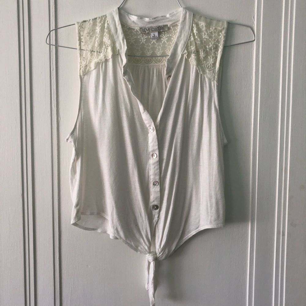 Love culture white lace top